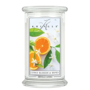 Kringle Candle Large Citrus Bloom & Honey Duftkerze – frischer Frühlingsduft mit Mandarine, Orangenblüte & Honig