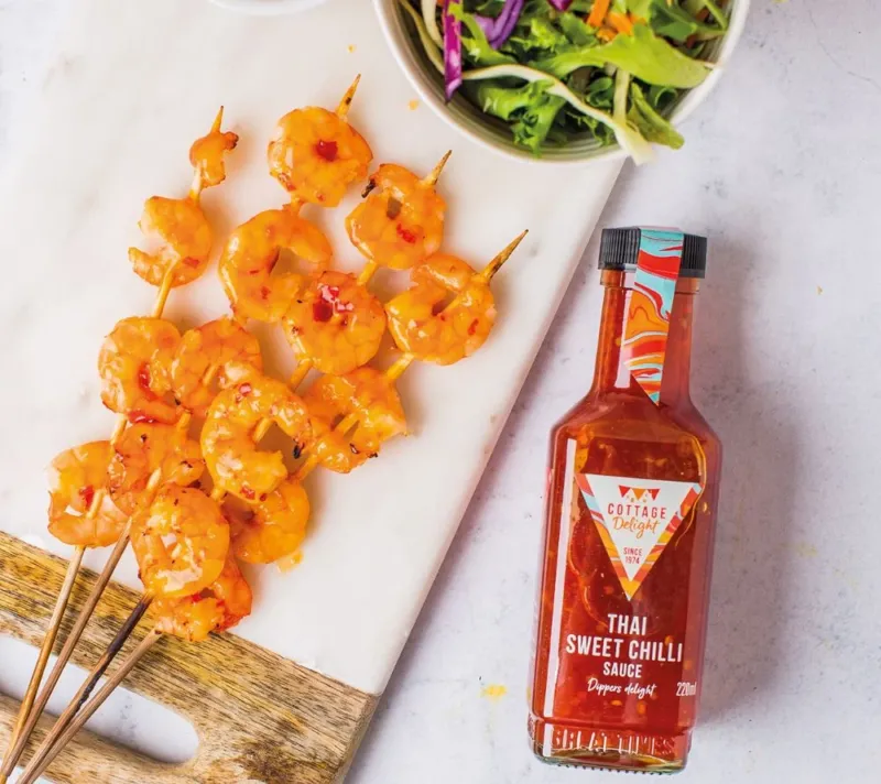 Thai Sweet Chilli Sauce: süß, würzig & leicht scharf. Perfekt für Dips, Geflügel und Fisch – vegan, glutenfrei & vielseitig.