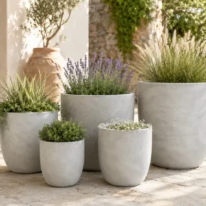 Pflanzkübel Sandfarben Eggpot Blumentopf Leicht Frostfest Innen & Aussen