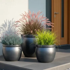 Pflanzkübel Pflanzgefäß Blumentopf anthrazit/schwarz frostfest!3 Größen wählbar