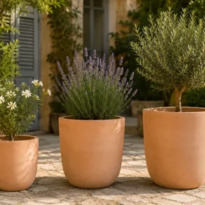 Terracotta Pflanzkübel Vase Handgemacht Blumentopf Garten mediterran Frostfest