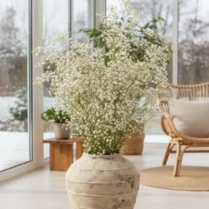 XXL Keramik Bodenvase Yaraya – Rustikales Design – Beige Old Sand – Unikat-44 cm