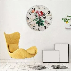 Romantische Wanduhr Shabby Chic mit Rosen