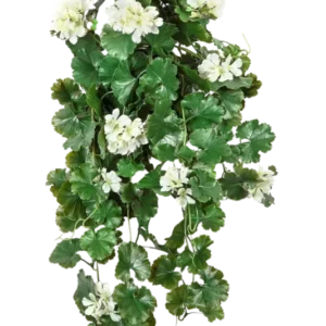 Künstliche Hängegeranie - Petunia, 66 cm, Kunstblume von aplanta, UV-beständig, Steckpflanze, in Creme, für draußen