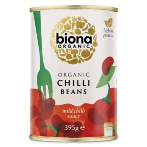 Biona Organic Red Kidney Beans in Chilli Sauce – ballaststoffreiche, proteinreiche Bio-Kidneybohnen in pikanter Sauce. Ideal für Chili con Carne, Suppen und herzhafte Eintöpfe.