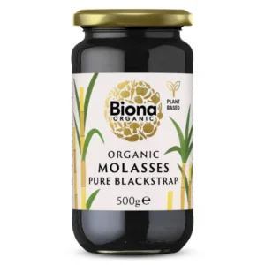 Biona Organic Blackstrap Molasses – nährstoffreicher Bio-Sirup aus Zuckerrohr, reich an Eisen, Calcium & Magnesium. Perfekt als natürlicher Süßstoff zum Backen, Kochen oder für Getränke.