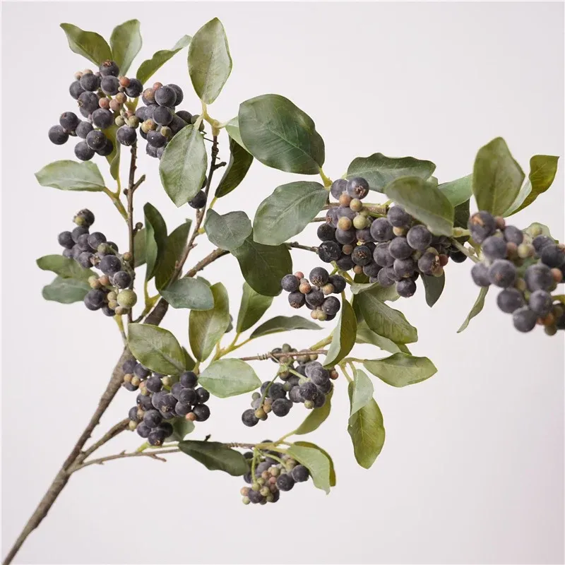 Künstlicher Ilex-Zweig 88 cm, Täuschend echter Beeren-Ast für hohe Vasen, langlebige Deko für Floristik, Hochzeit & Gastronomie, in 3 Farben
