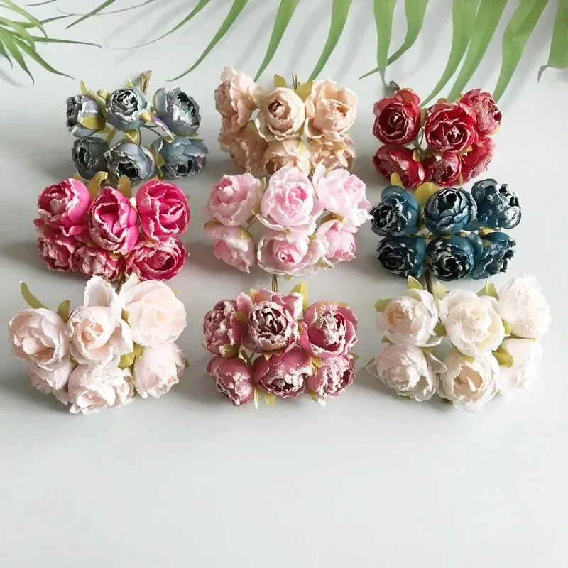 Einzelner Rosenkopf 7 cm aus Seidenstoff, Täuschend echte Kunstrose für DIY-Bastelprojekte, Hochzeitsfloristik, Gestecke und Dekoration