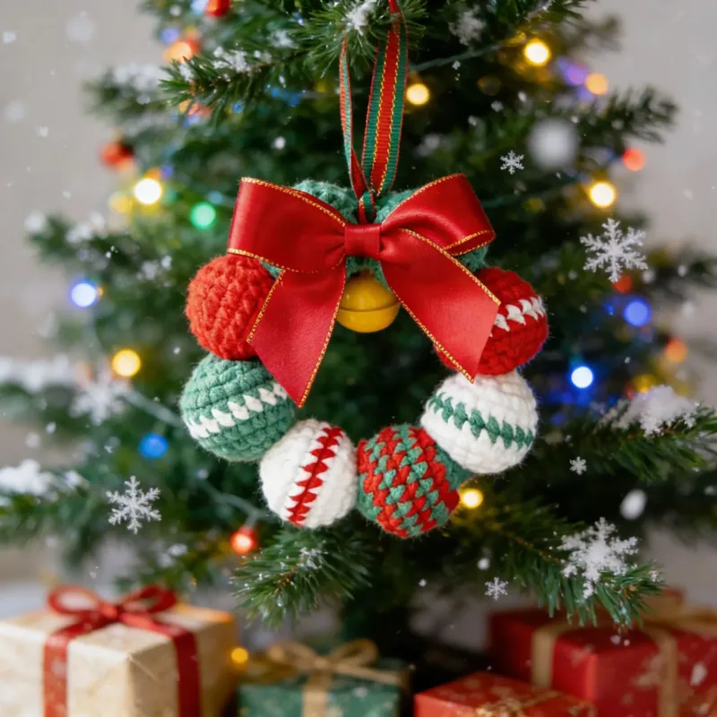 Weihnachts-Pompon-Schlüsselanhänger, 10 cm, handgefertigter Woll-Filzball, Auto-Deko, Festtags-Dekoration, Geschenkidee für Hochzeit & Event