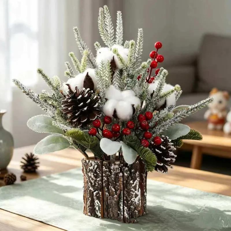 Künstlicher Weihnachtsbaum 30 cm hoch, 25 cm breit, stilvolle Deko für Tisch, Café, Hotel & Einzelhandel, Weihnachtsdekoration, Geschenkidee