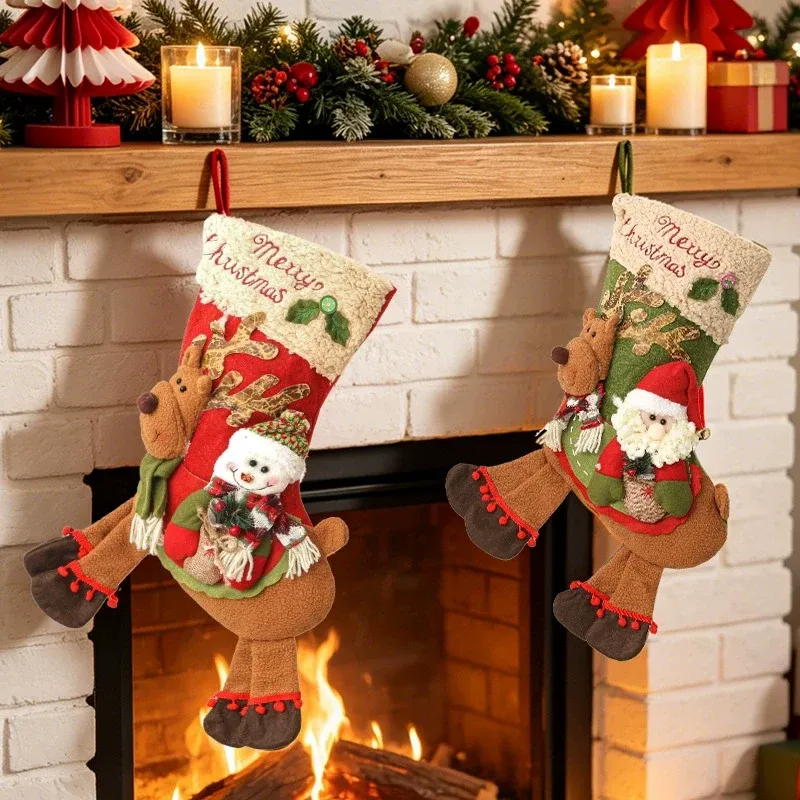 Weihnachtsdeko Weihnachtssocken, 44 cm lang, 28 cm breit, Geschenkidee, perfekt für Weihnachtsbaum, Wohnzimmer, Eventdekoration