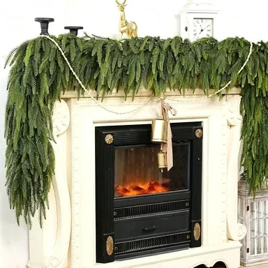 Künstliche Norfolk-Tanne Ranken 270 cm – Dekorative Kunststoff-Pflanzen für Weihnachten, Hochzeit, Innenraum, Shop-Deko, langlebig & pflegeleicht