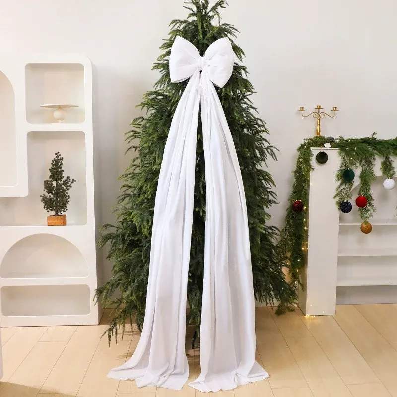 Riesige burgunderrote Samt-Schleife 200 cm – Weihnachtsbaum-Deko, Festliche Raumgestaltung, Hochzeits- & Event-Dekoration, 4 Farben