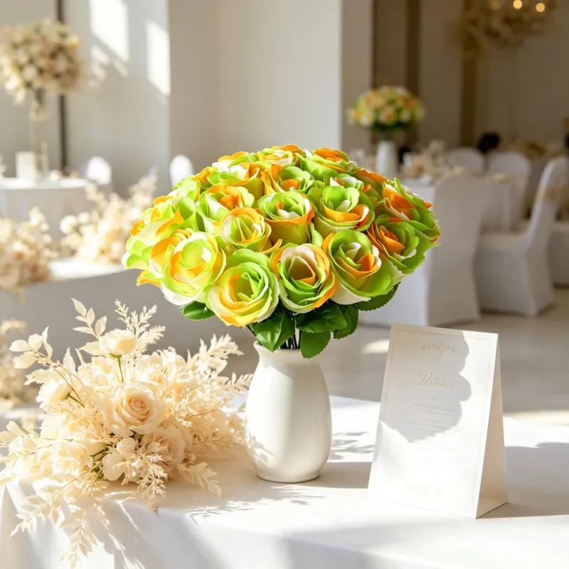 Einzelstiel Pfauenrose, 33 cm, Seidenblume, 12er Pack, Hochzeit, Feiertagsdekoration