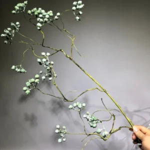 Künstliche Maulsbeere (Morus) Single Stem, 80 cm, weiß-grün, plastik, für Floristik, Hochzeiten, Dekoration
