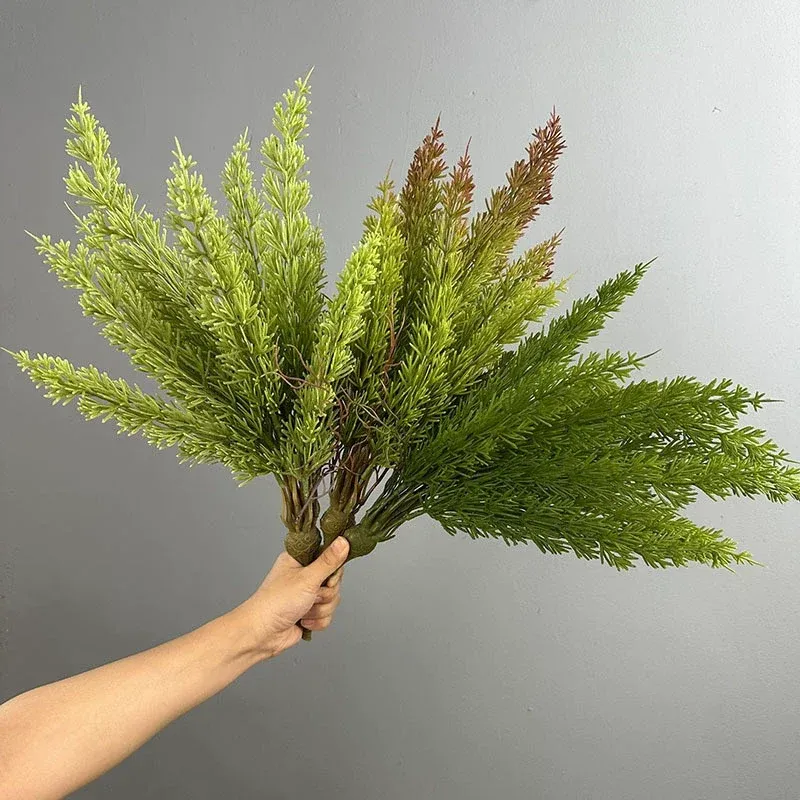 Künstliche Federngras-Pflanze, 50 cm, PE/PVC, Persischer Farn, für Innen- und Außenbereich, ohne Blumentopf