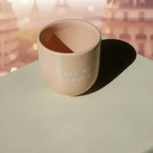 Becher Steingut Take me to PARIS Rosa