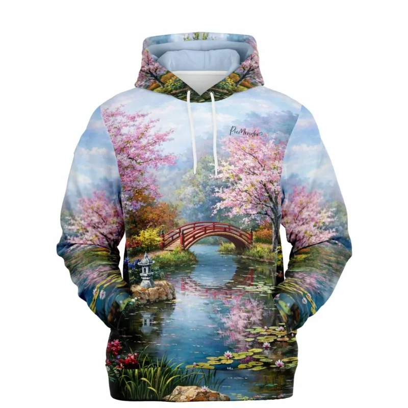 Dreamer Hoodie mit Motiv Chinesischer Garten inspiriert von Malen nach Zahlen Designs und Diamond Painting Kunst