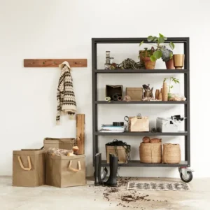 Reol m. 4 hjul, HDTrolley, Mat sort