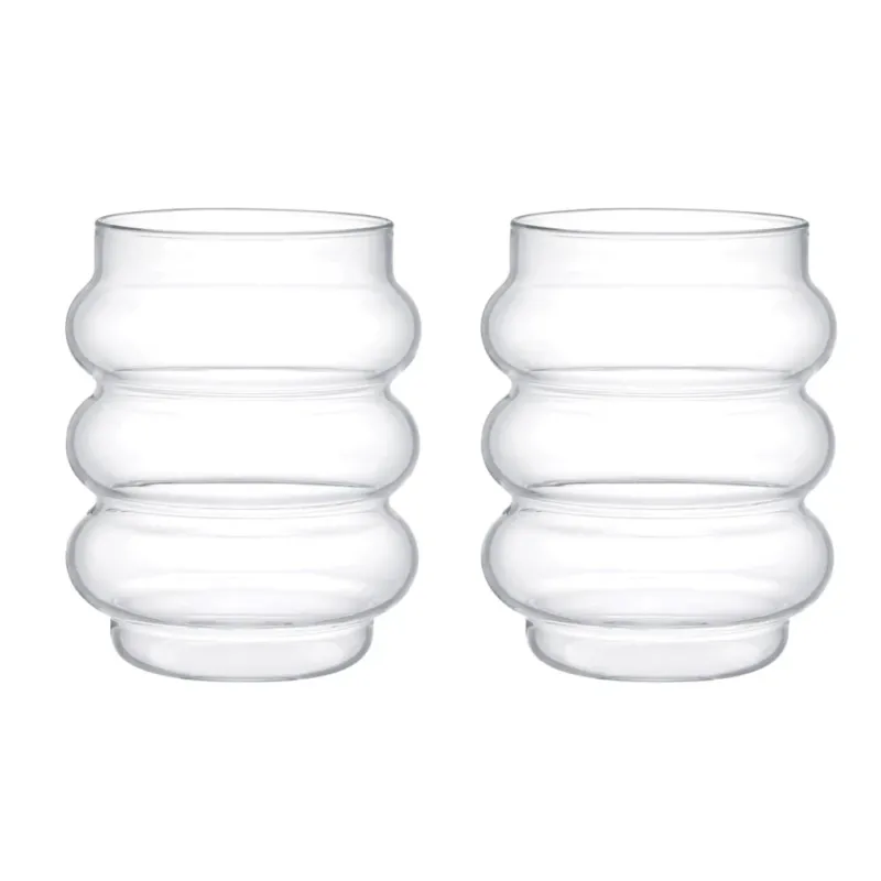 Aulica Blasen-Wassergläser 400 ml – Set aus 2 stilvollen Trinkgläsern aus Glas