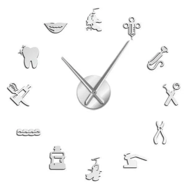 Wandtattoo Uhr für Zahnarztpraxis Deko – Bild 3