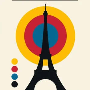 Paris Eiffel Tower Retro travel Print
