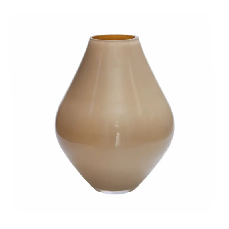 Glasvase Lesse Metallic Sand – Mundgeblasene Vase in Beige mit Metallic-Finish | Vase The World