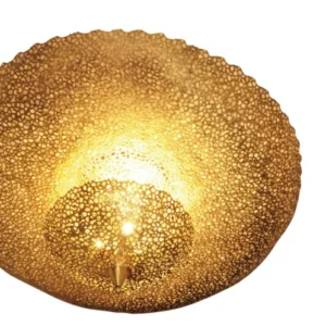 Deckenlampe Utopistico Orientale 3-flammig Rund Ø 90cm von Holländer, goldene Eisen-Deckenleuchte mit dekorativer Struktur