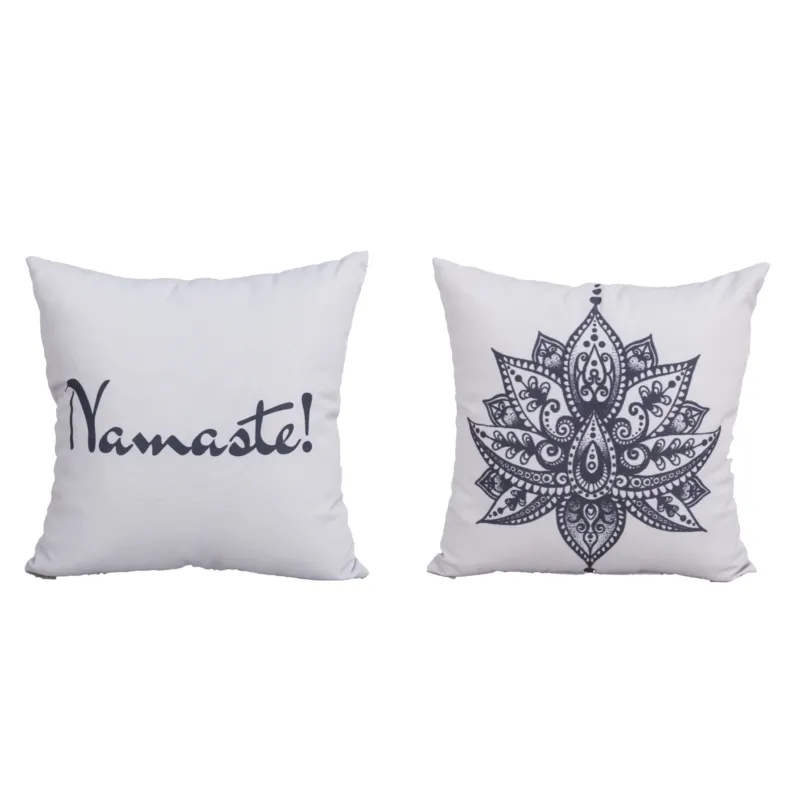 Kissenbezüge / Deko Kissen / Zierkissen Namaste grau