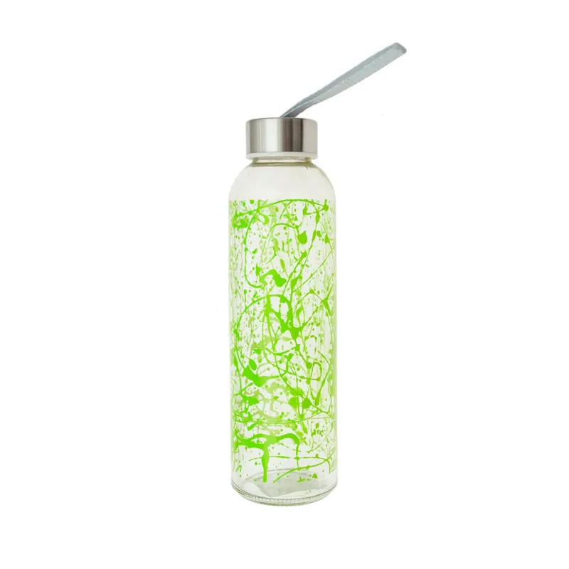 Botella vidrio 500cc tapa y lazo verde