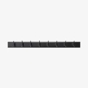 EDGY coat rack, 8 hooks - black w. black finish