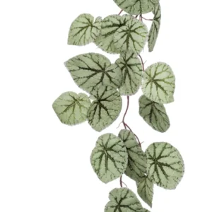 Blattbegonie künstlich Hänger 110 cm - 1 Steckstab - Grün / grau