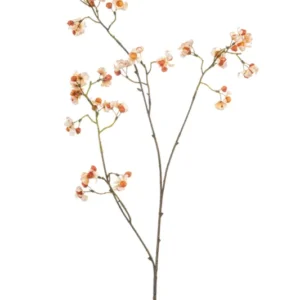 Spindelstrauch künstlich 90 cm - 1 Zweig - Creme/ Orange