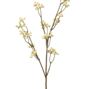 Beeren künstlich 75 cm - 1 Zweig - Creme