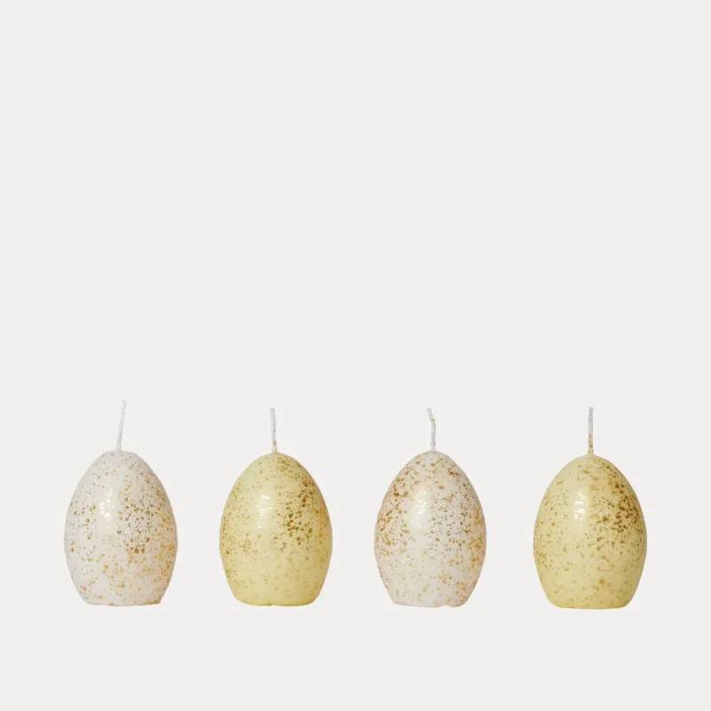 Osterdeko Kerzen 4er Set - butter yellow