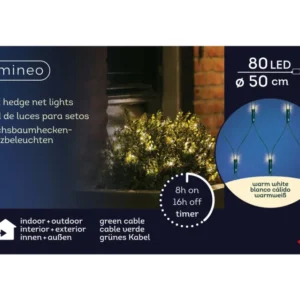 Buchsbaumbeleuchtung 80 LED D: 50 cm, warm weiß, grünes Kabel