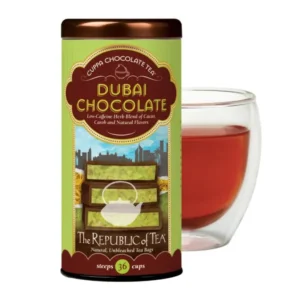Dubai Chocolate Tea: Rooibos-Tee mit Kakao & Carob. Cremig, schokoladig & koffeinarm – perfekter Dessert-Tee für besondere Genussmomente.