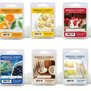 Frühlingshafte Wax Melts von Kringle Candle im Set: 6 frische, florale und süße Düfte für Duftlampen – ideal für helle Räume und entspannte Wohlfühlmomente.
