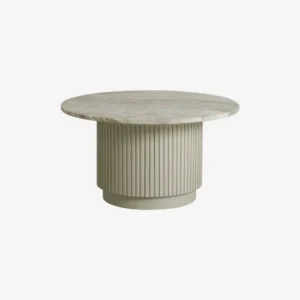 ERIE round coffee table, ø75 cm - ivory marble tabletop