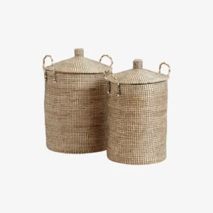 LAUDY laundry basket, s/2 - nature/black