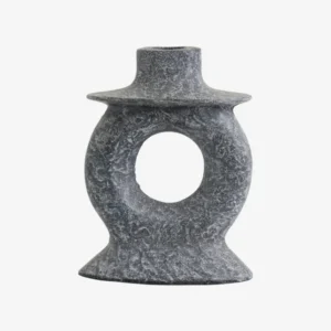 EGADI candleholder, M, grey texture