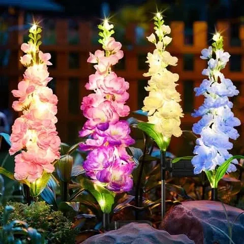 BLOOMLIVA – Solar Delphinium Garden Lights for Outdoor Decor