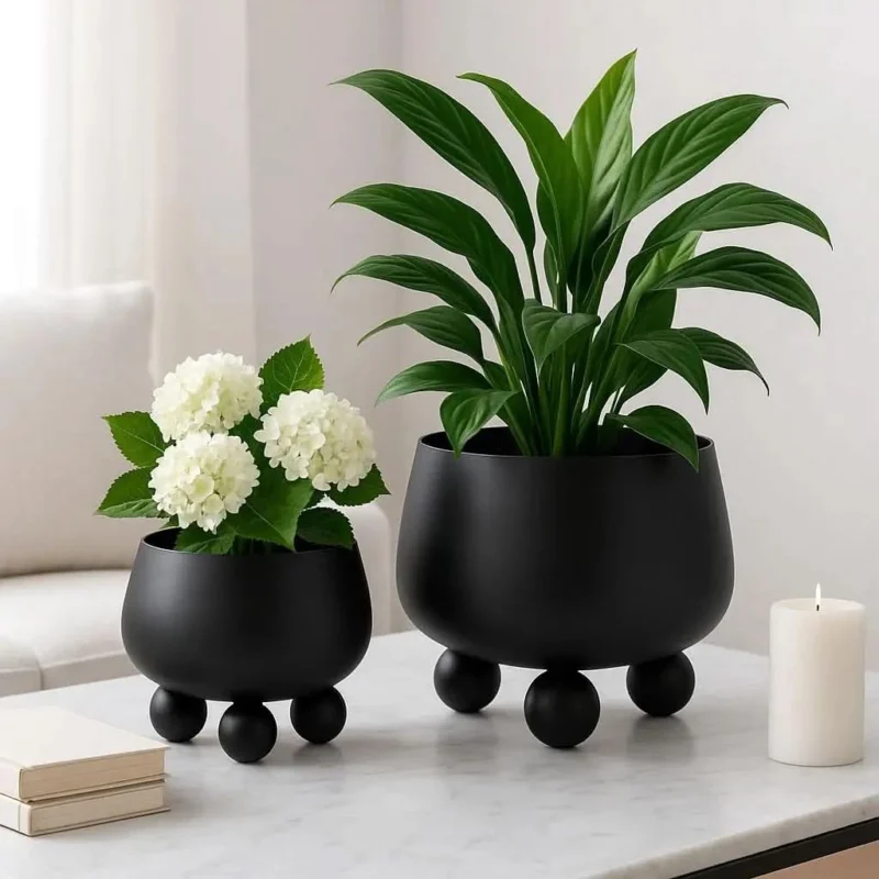 NOIRBLOOM – Modern Ceramic Planter Set