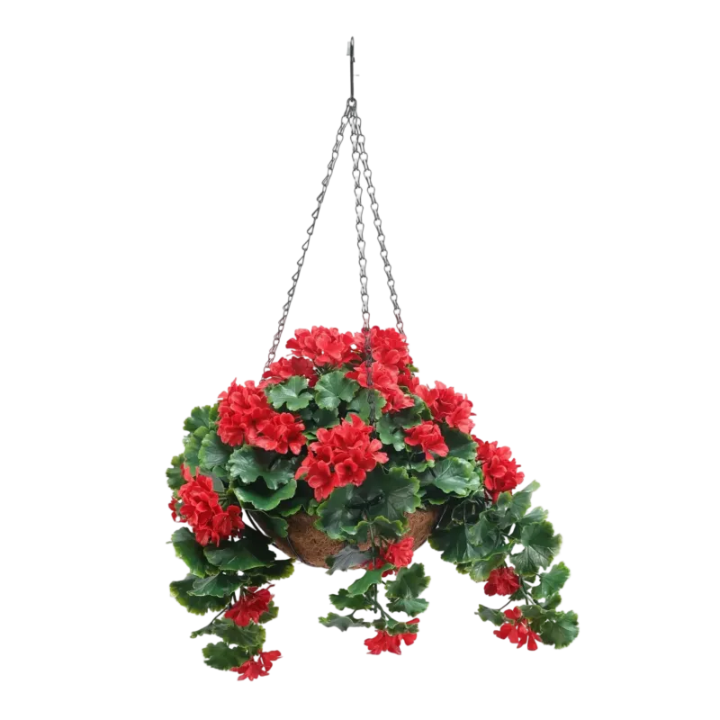 Künstliche Geranien Hängeampel - Petra | 40 cm