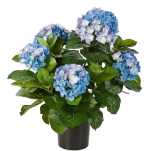 Künstliche Hortensie - Naomi, 53 cm, Kunstpflanze von aplanta, in Blau, für drinnen