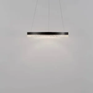 Adria LED Pendelleuchte Ø 40cm 3000K mit mattem, schwarzem Aluminium und gleichmäßiger Lichtverteilung.
