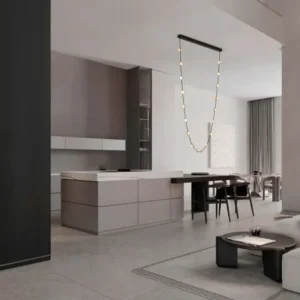 Alcinoe LED Pendelleuchte 3000K Schwarz, Gold für Kücheninsel und Esstisch, moderne dimmbare Deckenlampe