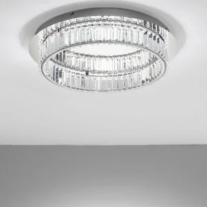 Aurelia LED Deckenleuchte 3500K Chrom von Nova Luce mit K5 Kristallen und elegantem Design