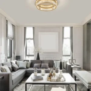 Aurelia LED Deckenleuchte 3500K Gold moderne goldene Deckenleuchte mit Glasstäben für elegantes Wohnambiente