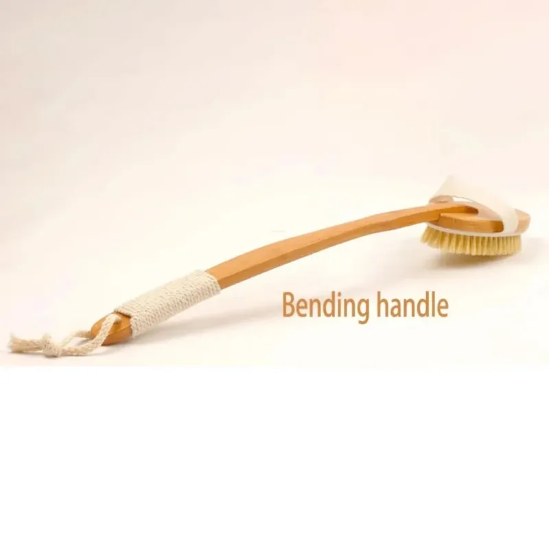 Bamboo Bath Brush - 48cm Curved Handle for Cleaning and Massage 1
